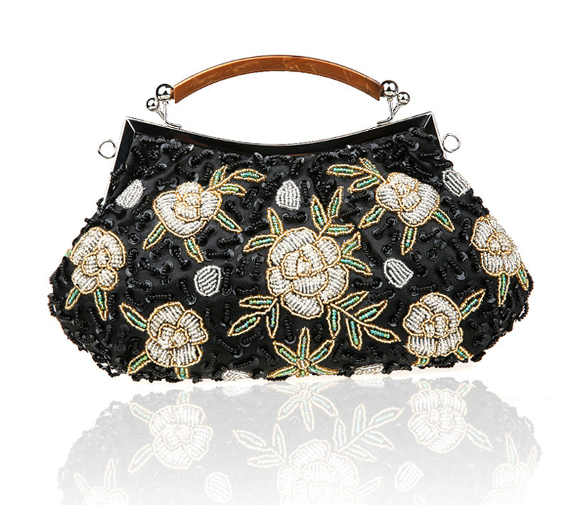 Sequins Flower Embroidery Vintage Handbag