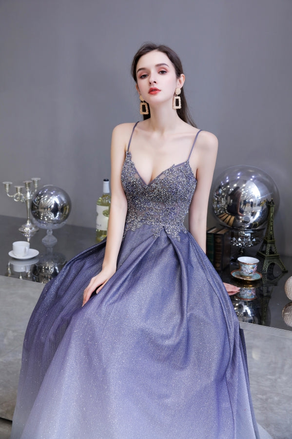 Charming Spaghetti Straps Sleeveless A Line Prom Dress S39450