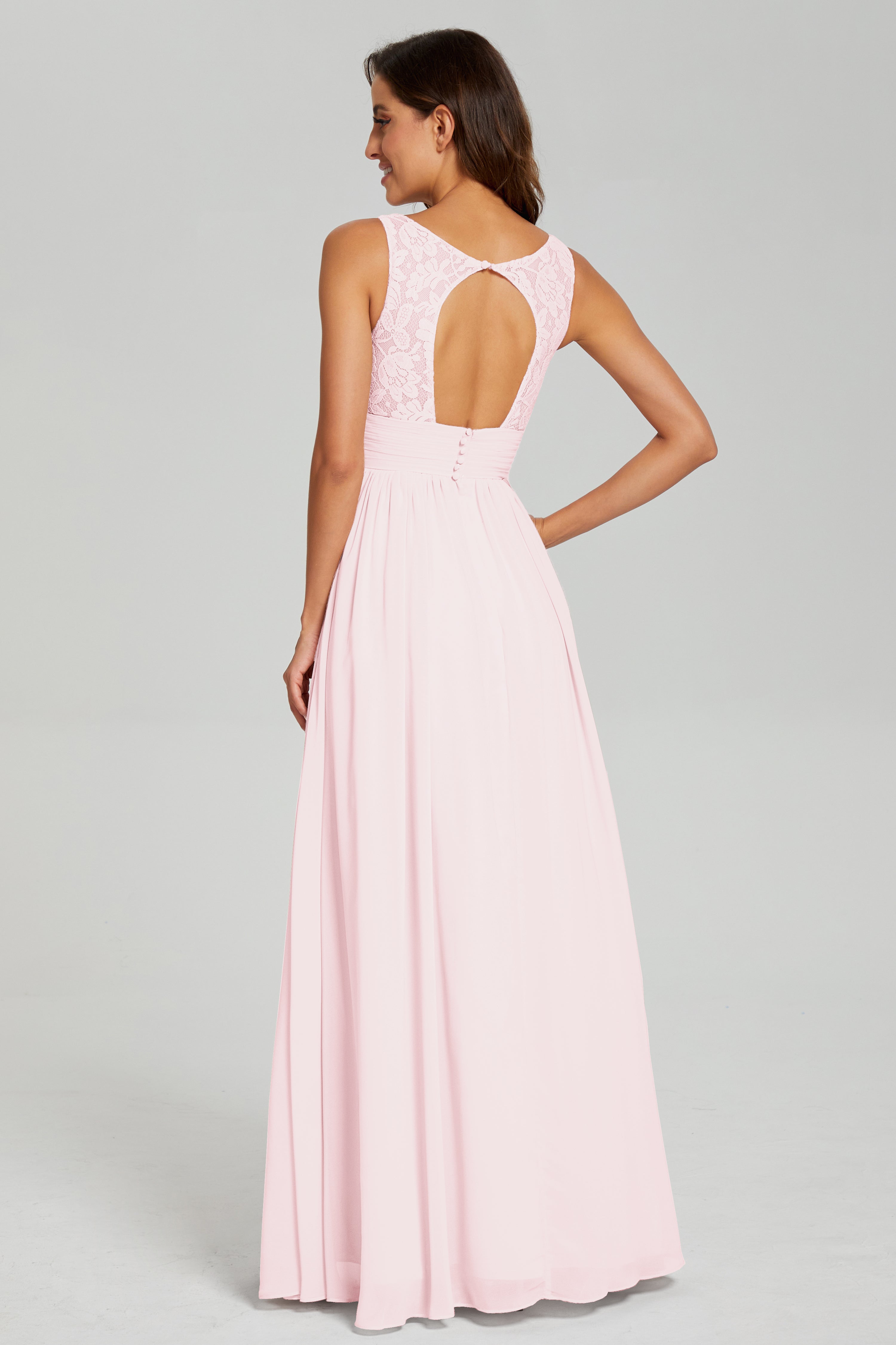 A-line Sleeveless Chiffon Prom Dresses