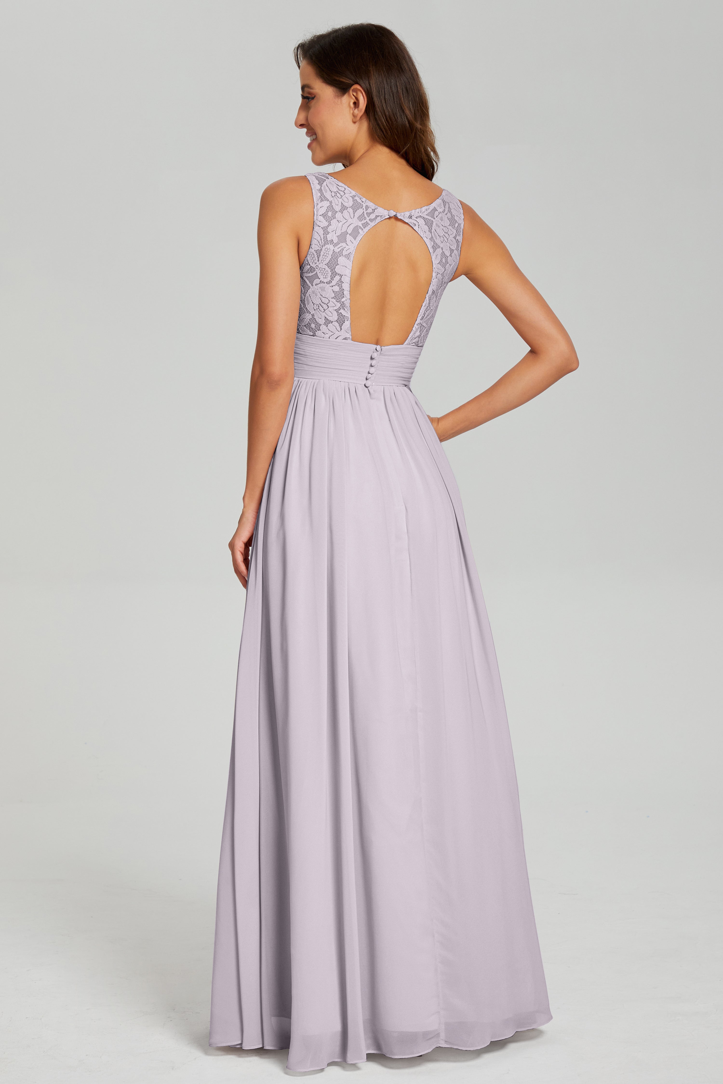 A-line Sleeveless Chiffon Prom Dresses