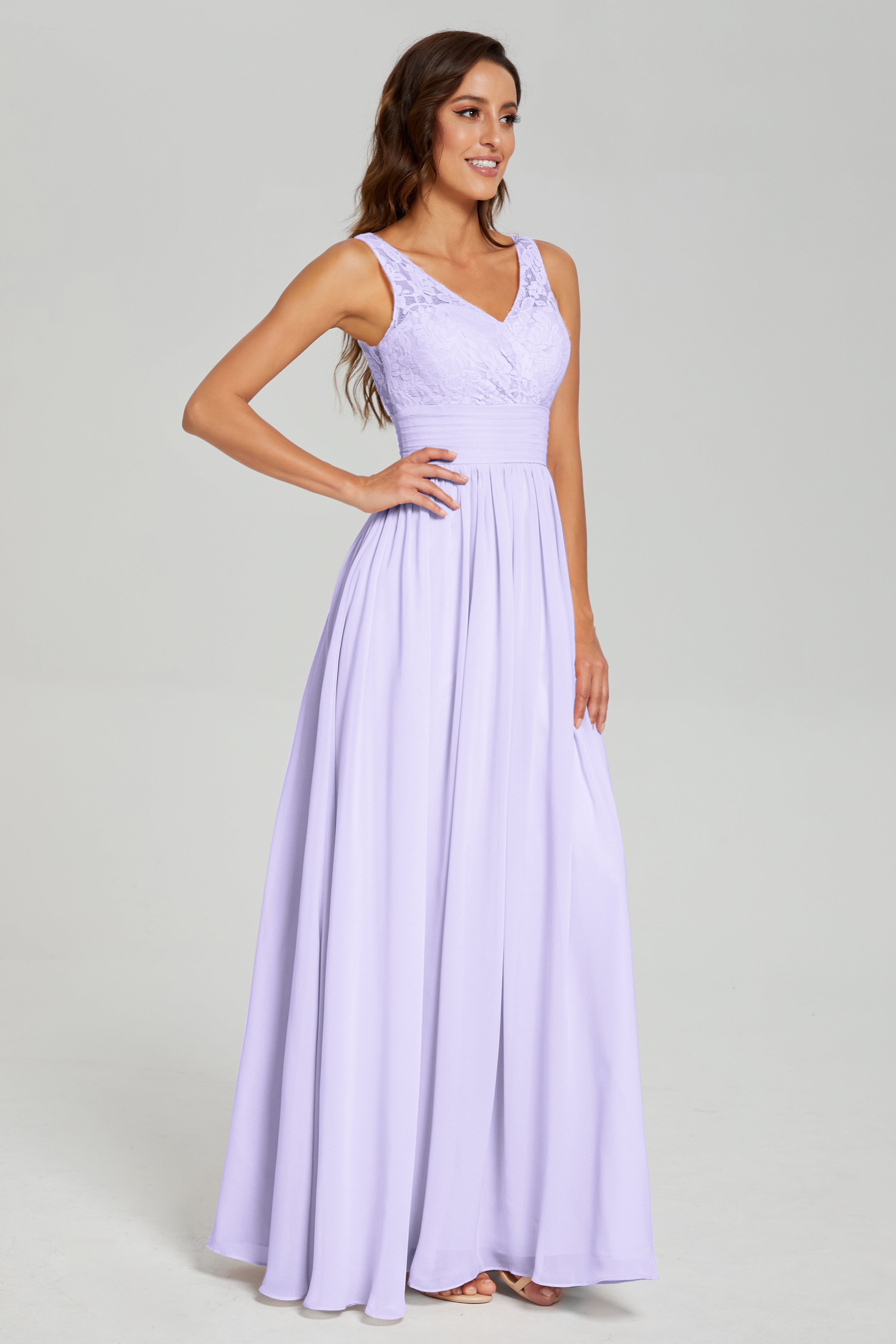 A-line Sleeveless Chiffon Prom Dresses