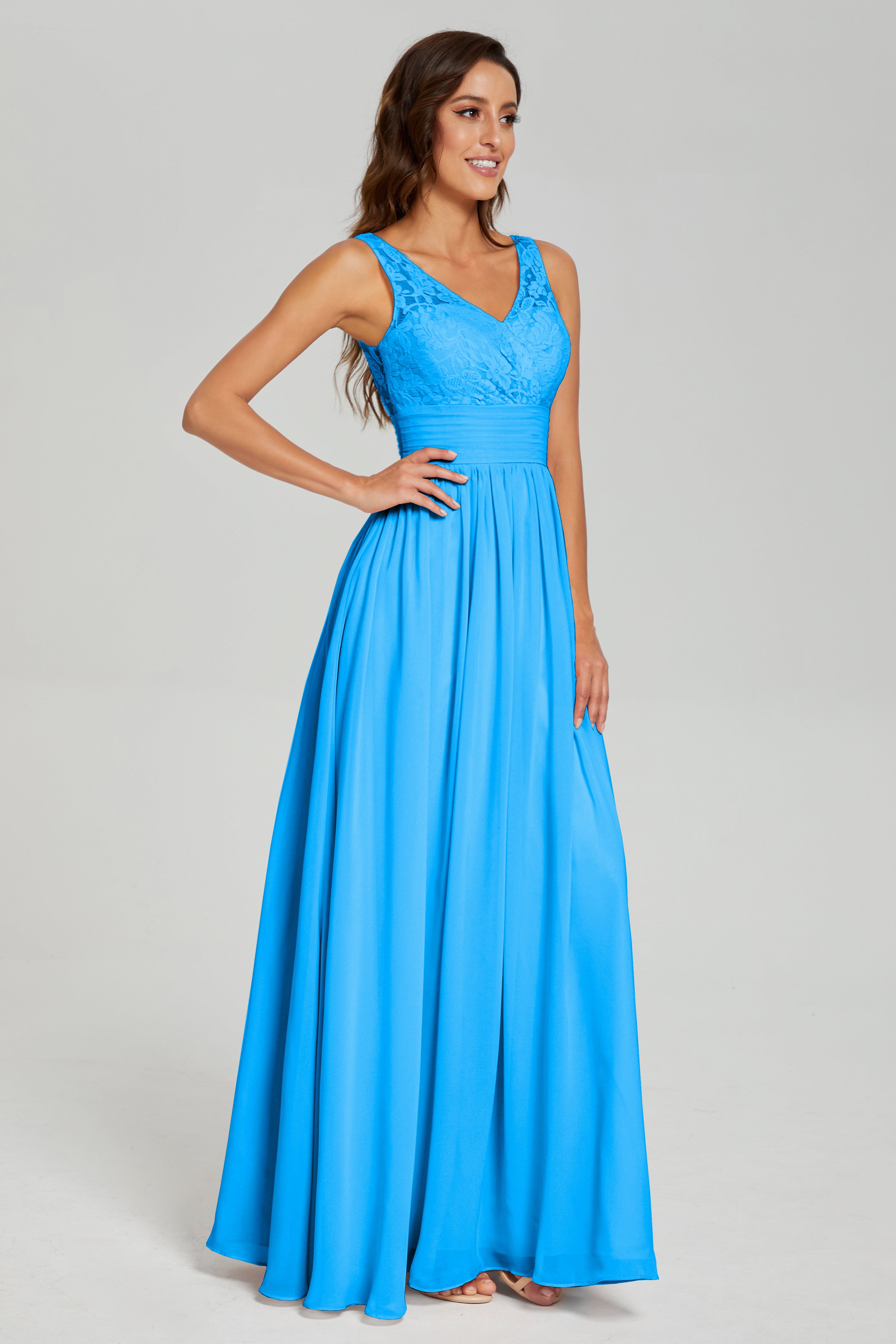 A-line Sleeveless Chiffon Prom Dresses