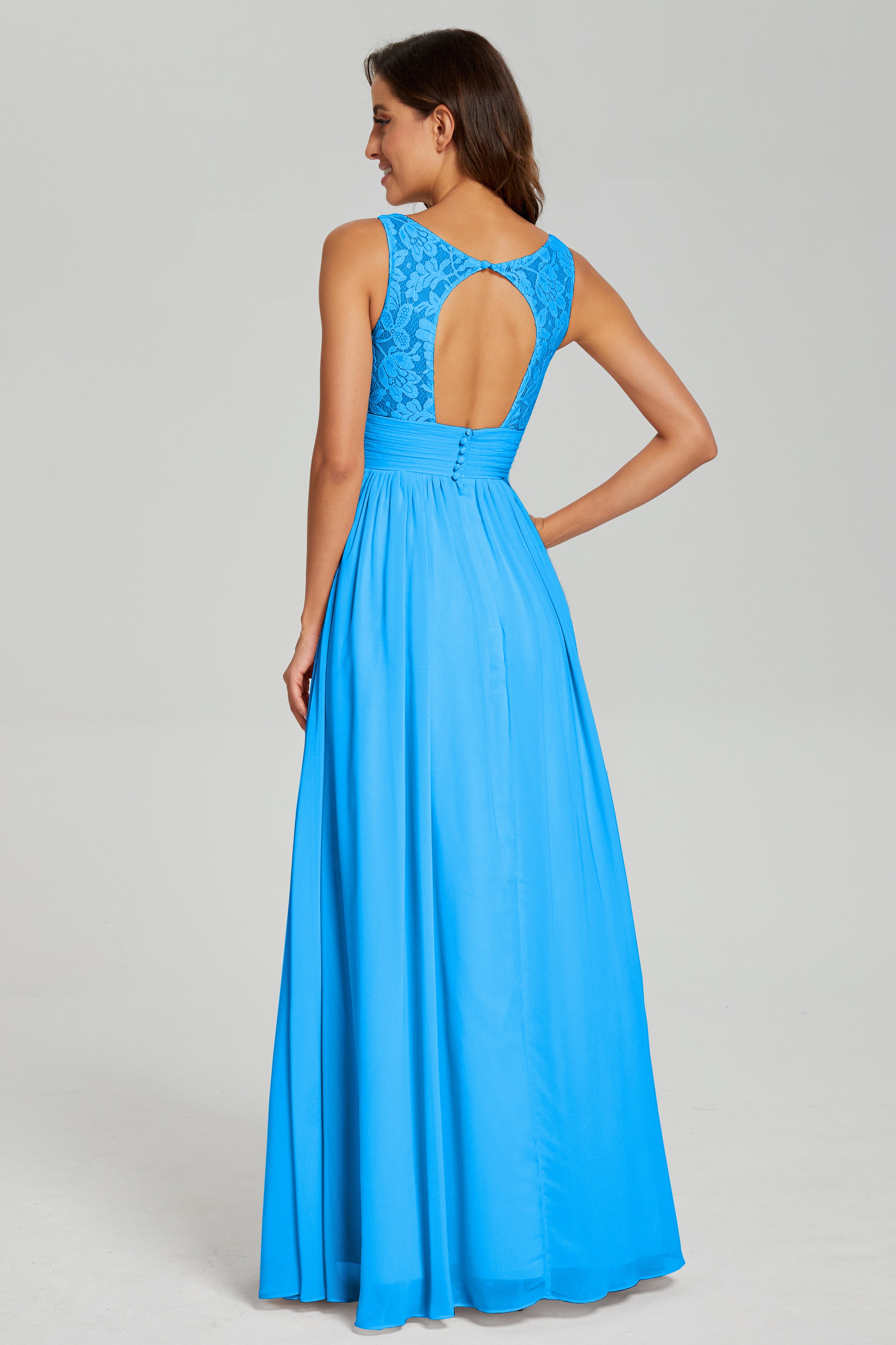 A-line Sleeveless Chiffon Prom Dresses