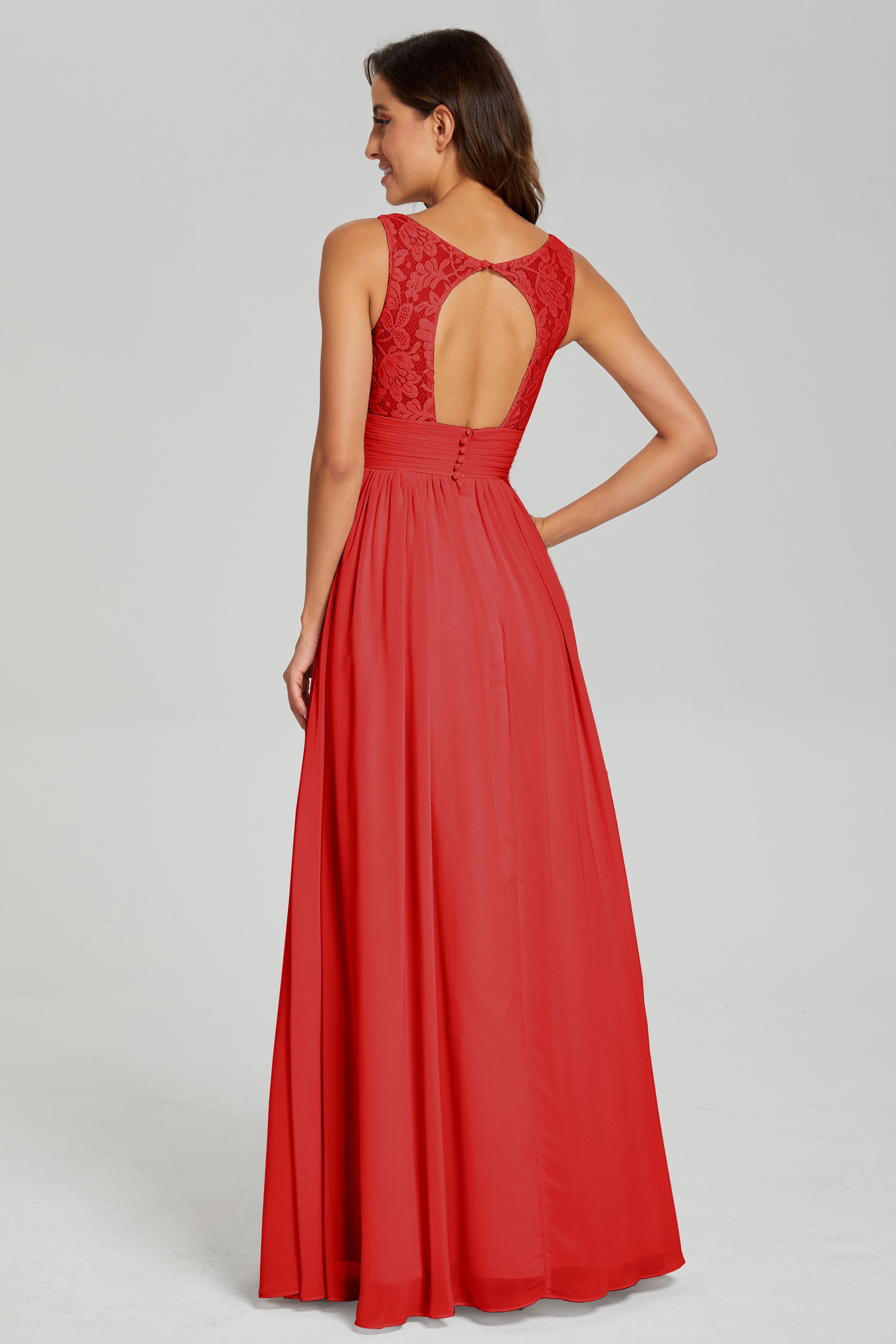 A-line Sleeveless Chiffon Prom Dresses