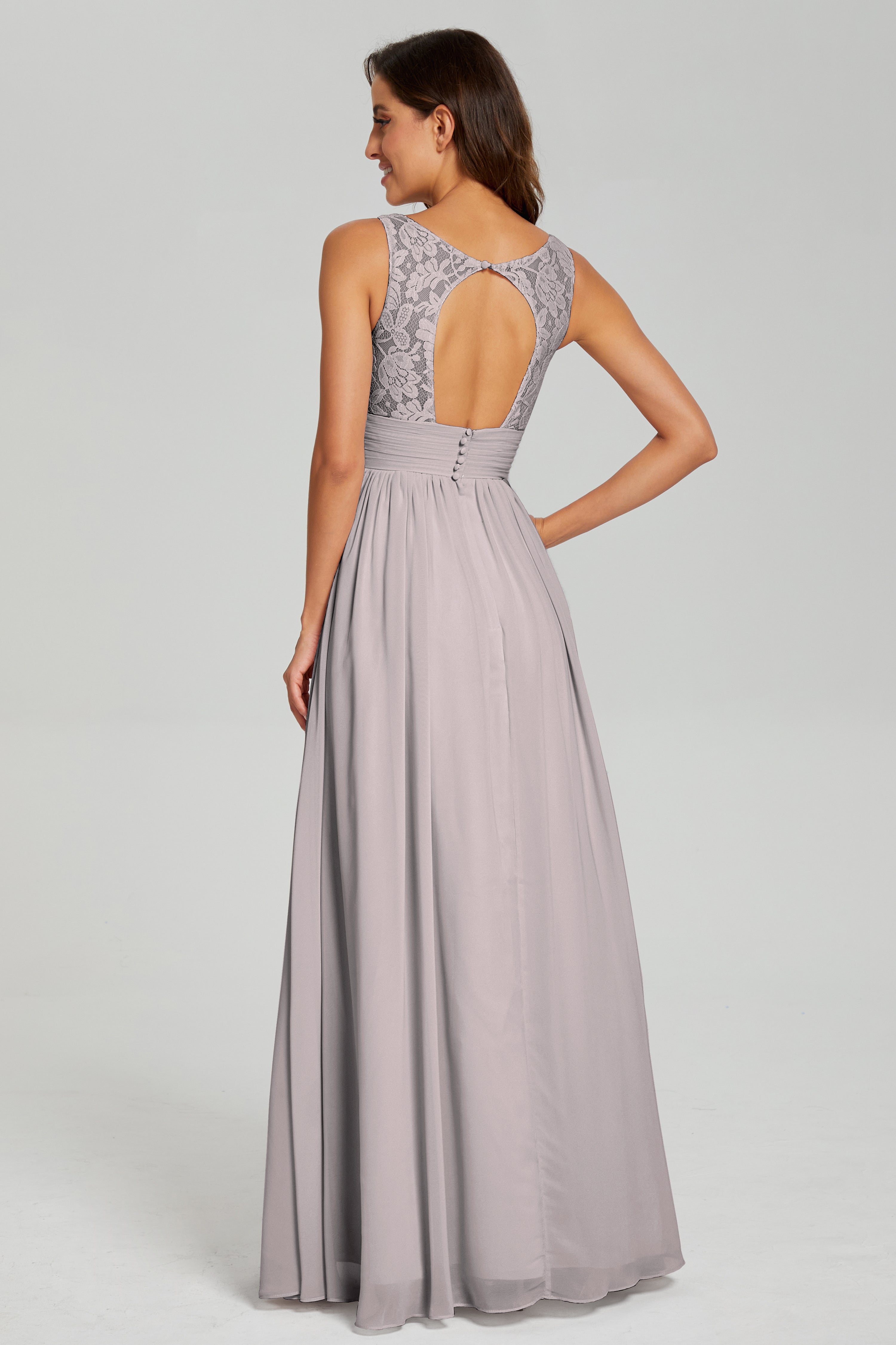 A-line Sleeveless Chiffon Prom Dresses