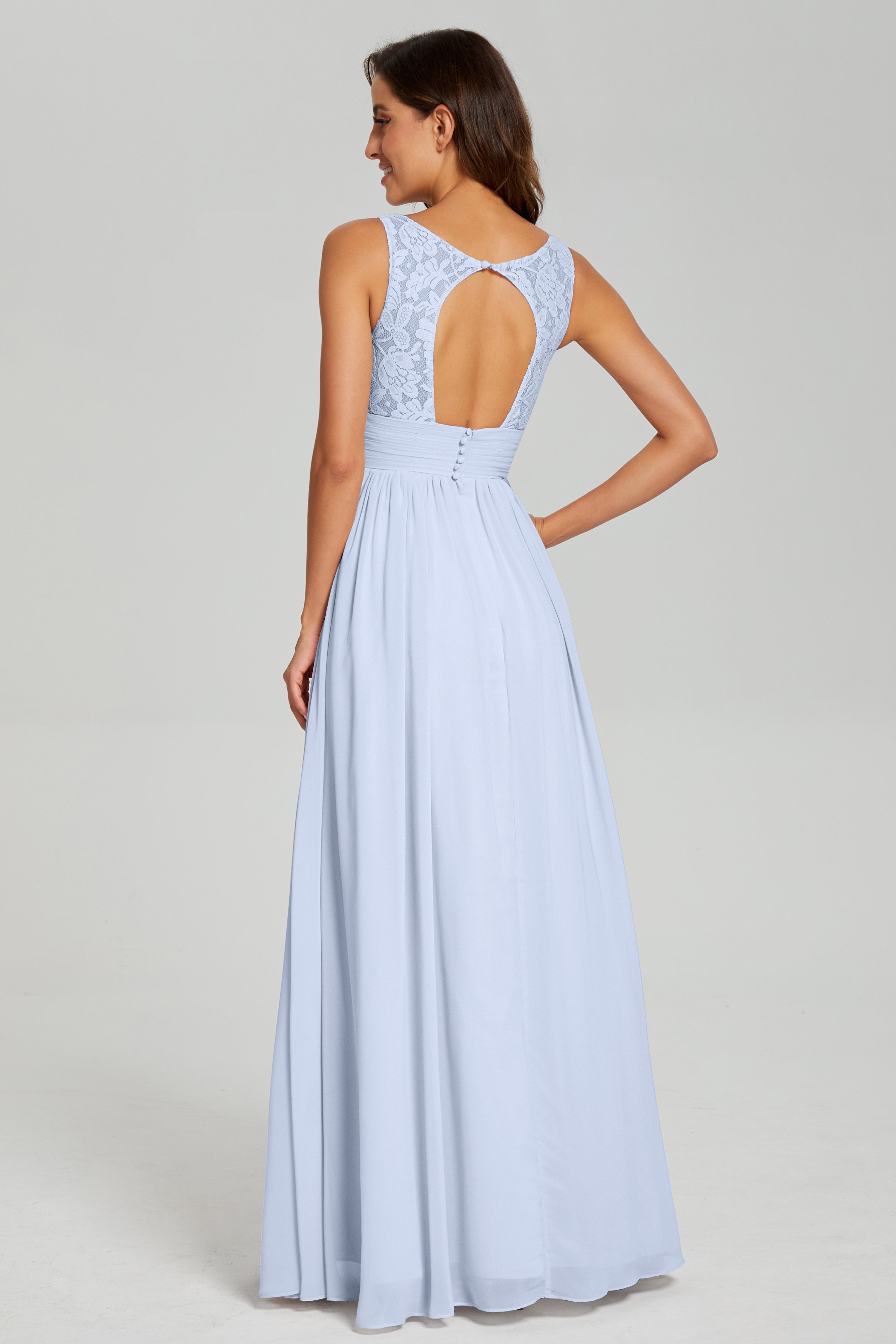 A-line Sleeveless Chiffon Prom Dresses