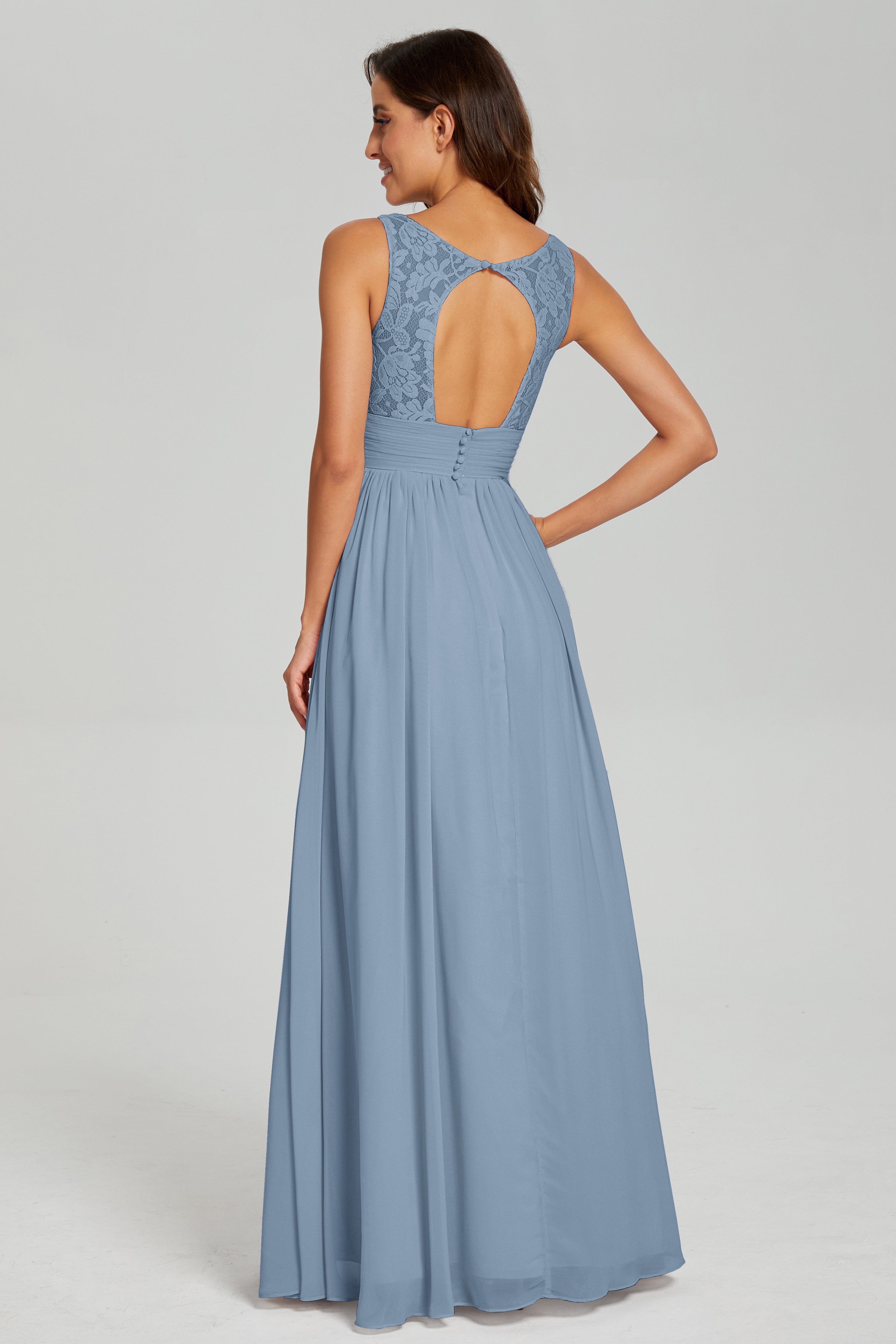 A-line Sleeveless Chiffon Prom Dresses