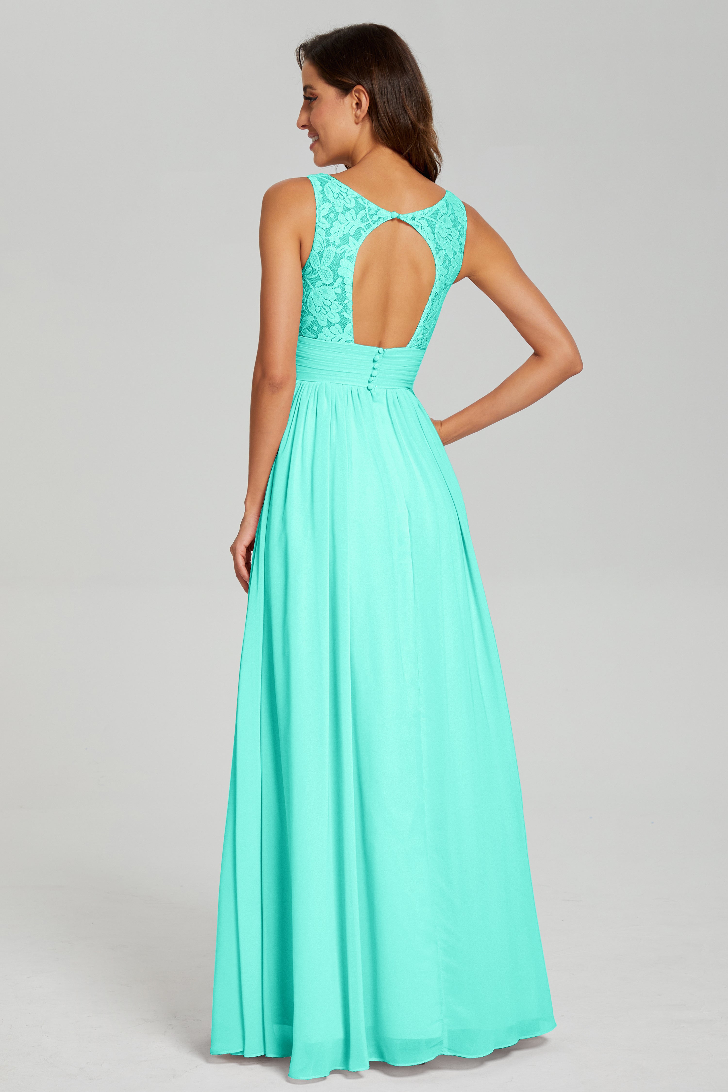 A-line Sleeveless Chiffon Prom Dresses