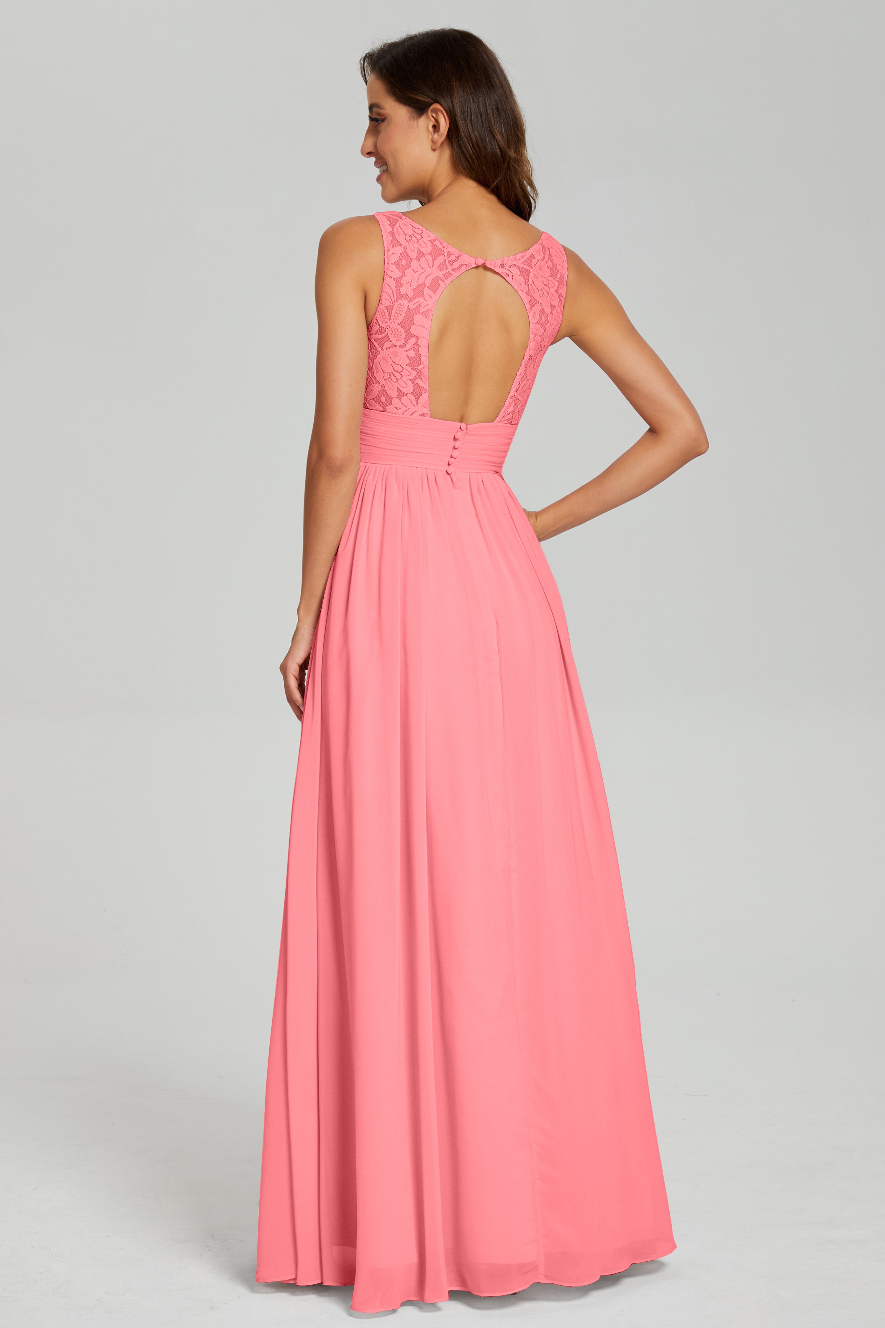 A-line Sleeveless Chiffon Prom Dresses